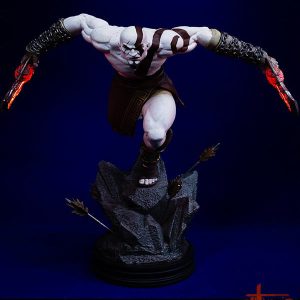 God of War Lunging Kratos Statue Gaming Heads