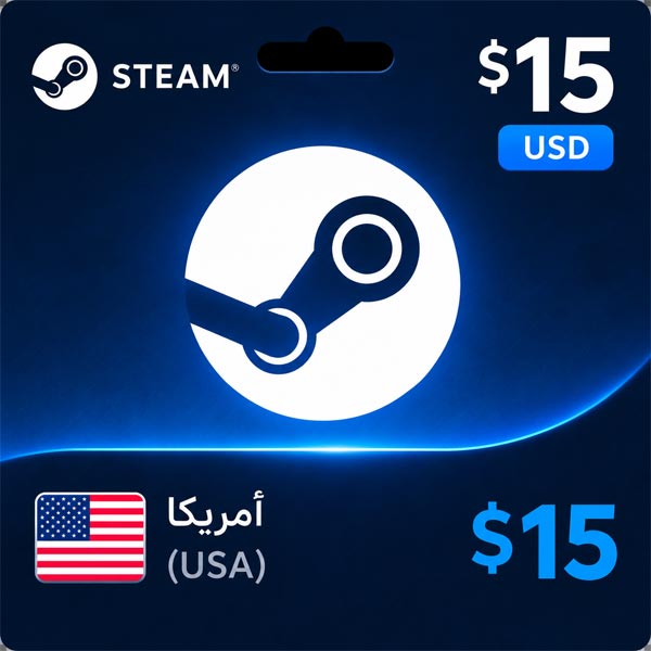 گیفت کارت ۱۵ دلاری استیم STEAM آمریکا