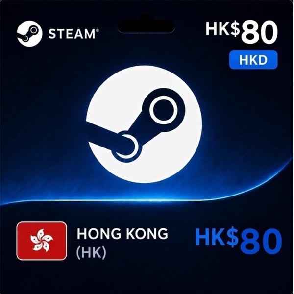 گیفت کارت ۸۰ دلاری استیم STEAM هنگ کنگ